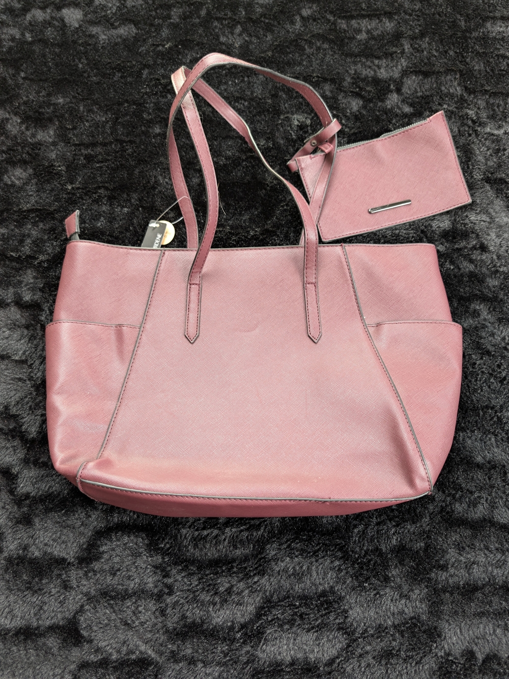 Ardene Pink Tote Handbag Shoulder Bag Detachable Strap Zip Pouch NWT